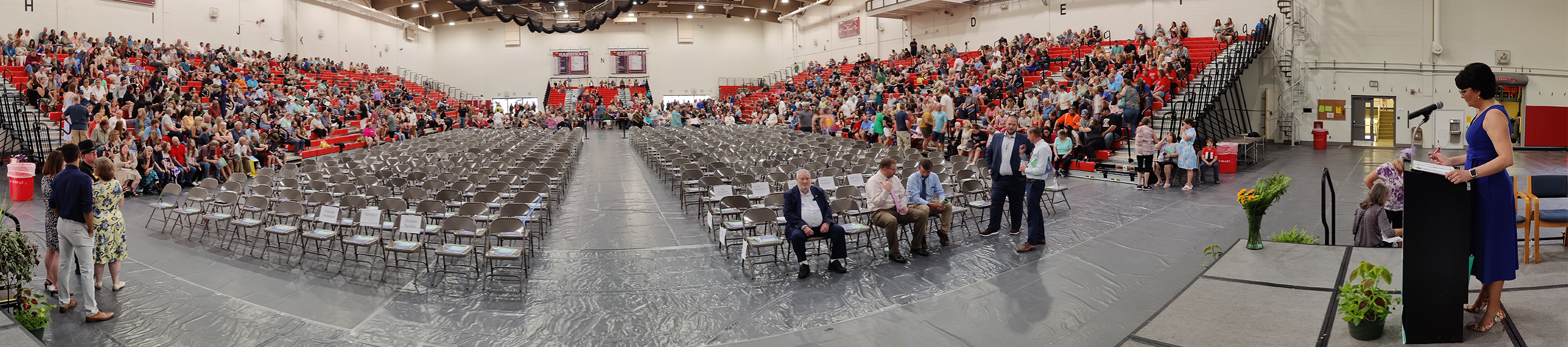 Photo of a panoramic view of an S3 Graduation